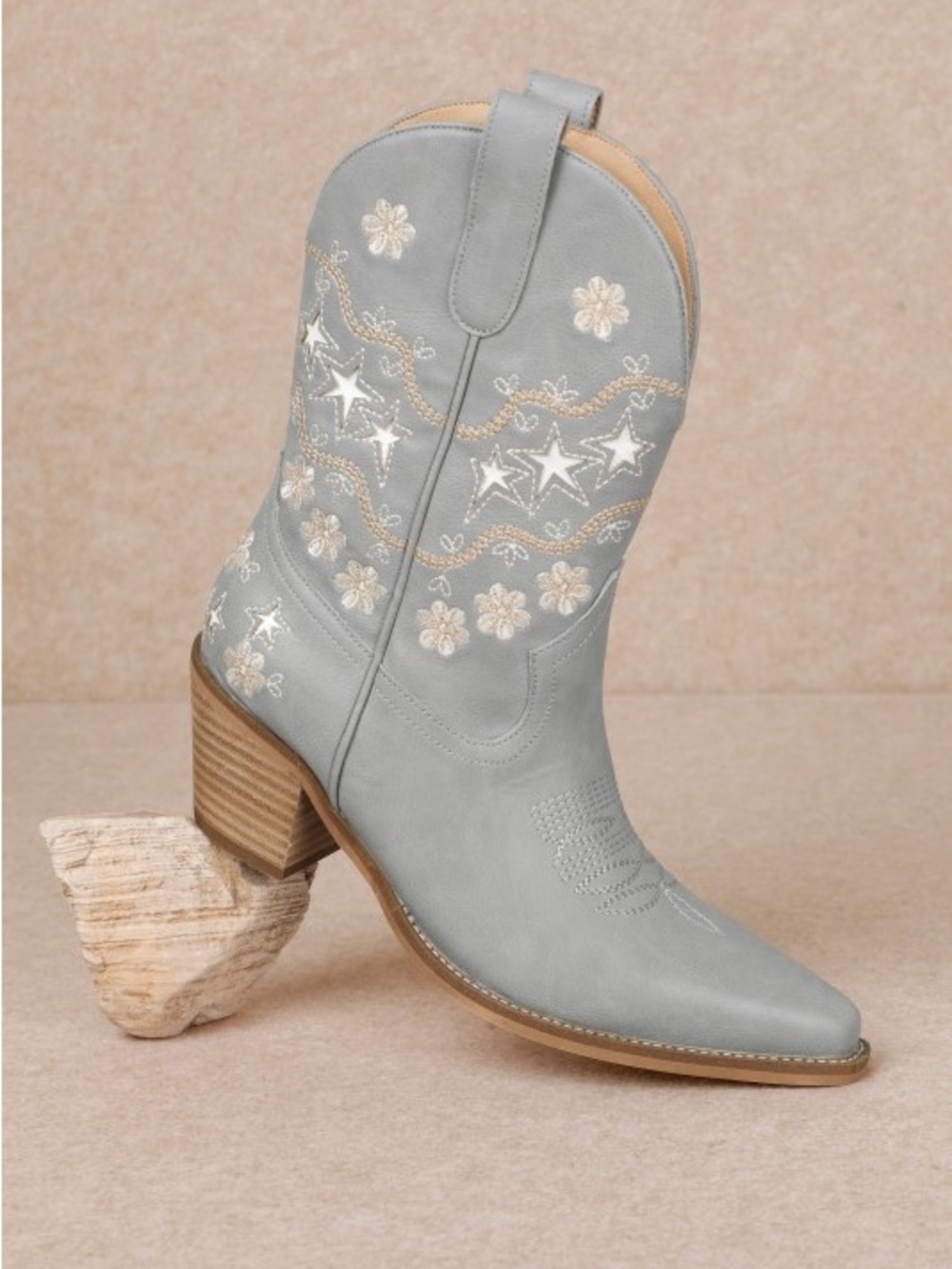 Light Blue Embroidered Western Boots - Picture 8 of 8